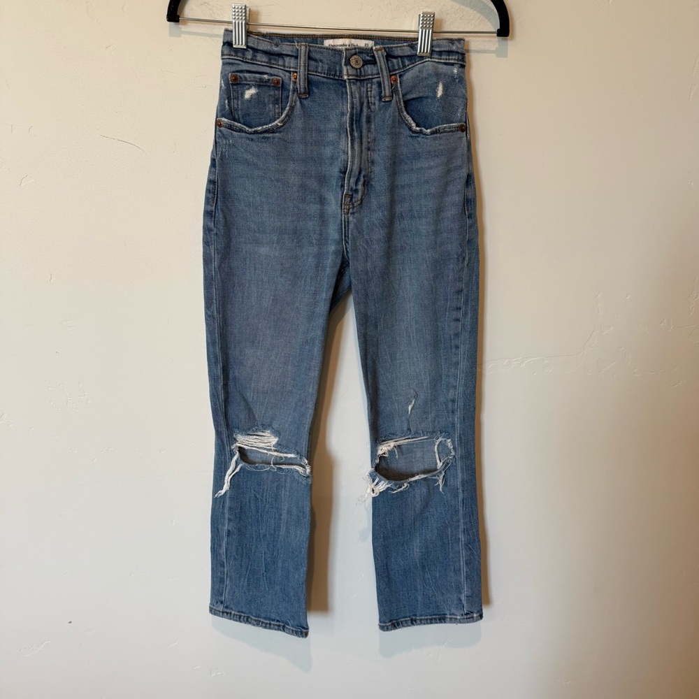 Abercrombie & Fitch The Ankle Straight Ultra High Rise Denim Jeans Size 23 000